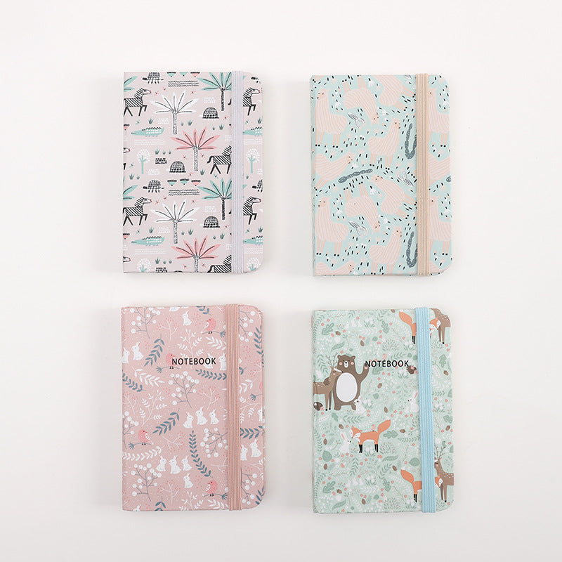 Wholesale 4pcs/pack Paper A7 Strap Notebook Mini Portable Ledger